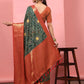 Green Silk Blend Digital Print Bandhani Saree with Unstitched Blouse - Hiral Fashion | Swadesiicart