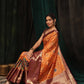Orange Silk Blend Digital Print Bandhani Saree with Unstitched Blouse - Hiral Fashion | Swadesiicart