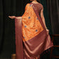 Orange Silk Blend Digital Print Bandhani Saree with Unstitched Blouse - Hiral Fashion | Swadesiicart