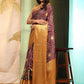 Purple Silk Blend Digital Print Bandhani Saree with Unstitched Blouse - Hiral Fashion | Swadesiicart