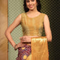 Purple Silk Blend Digital Print Bandhani Saree with Unstitched Blouse - Hiral Fashion | Swadesiicart