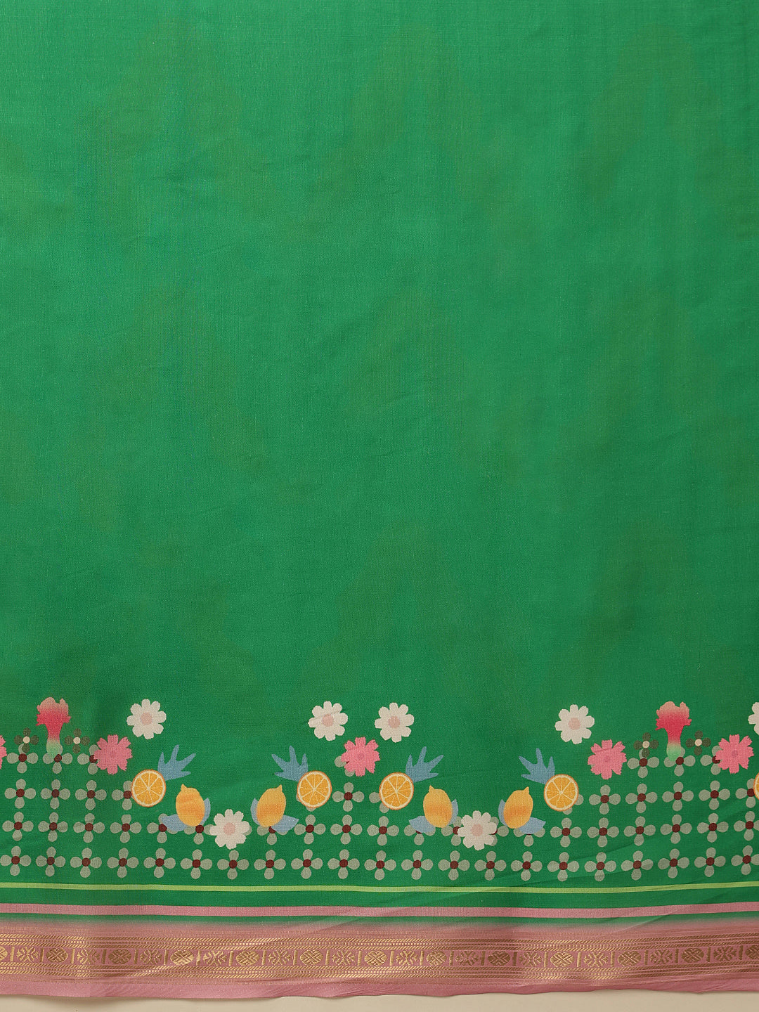 Hiral Fashion Green Banarasi Art Silk Abstract Digital Printed Saree | Swadesiicart