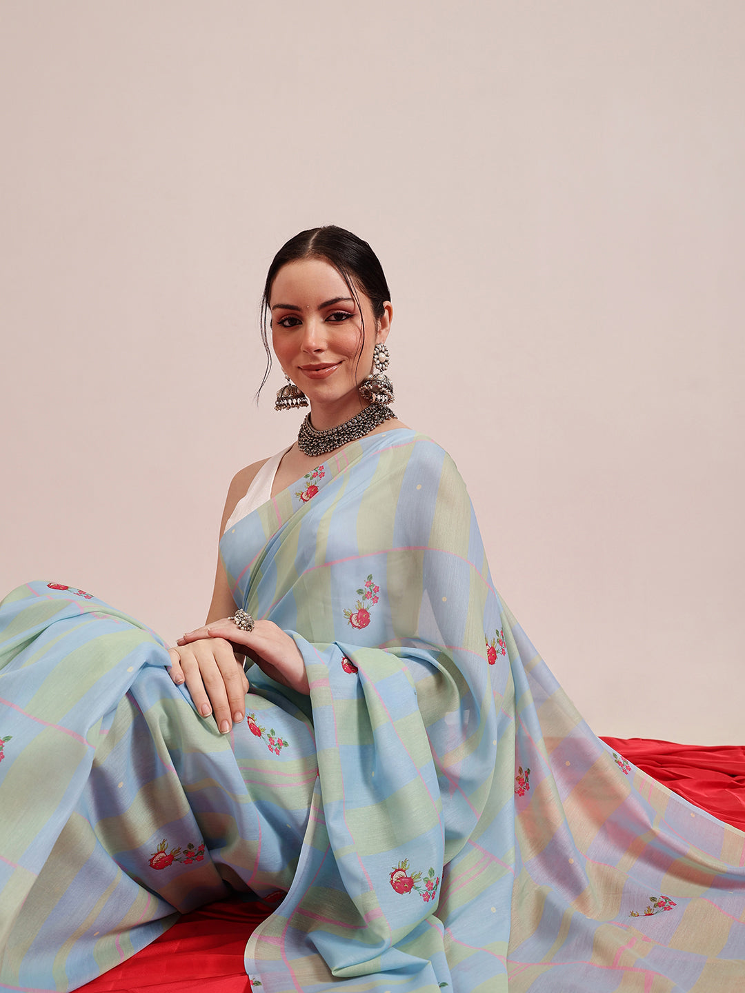 Hiral Fashion Blue Bollywood Mul Cotton Abstract Digital Printed Saree | Swadesiicart