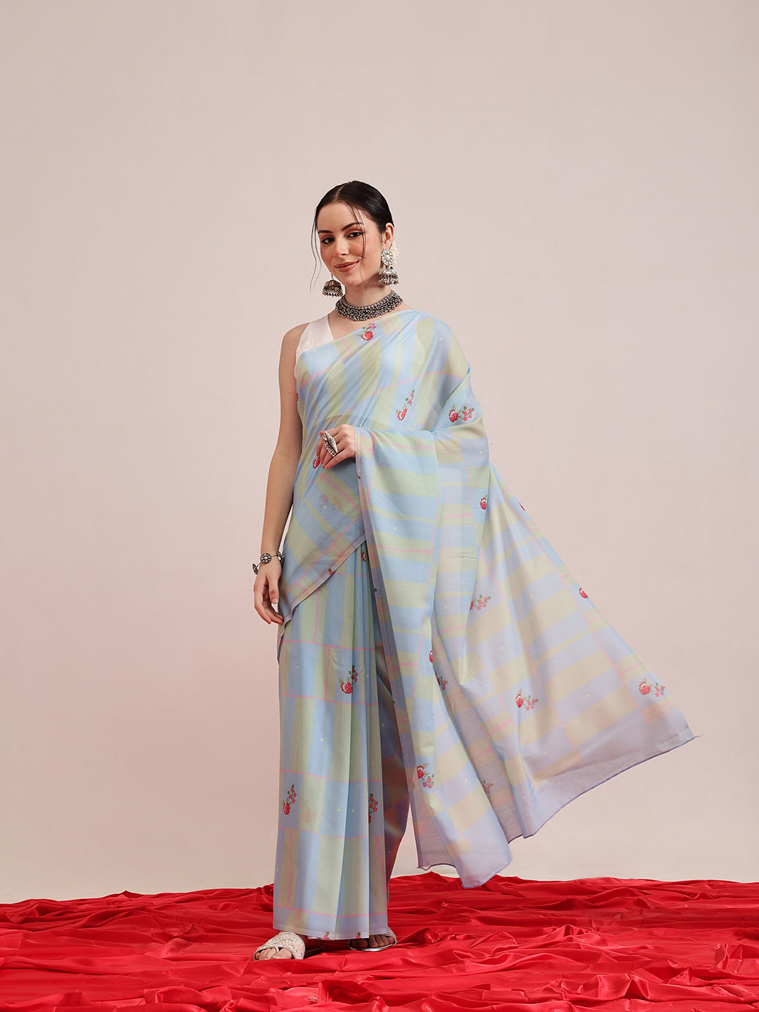Hiral Fashion Blue Bollywood Mul Cotton Abstract Digital Printed Saree | Swadesiicart