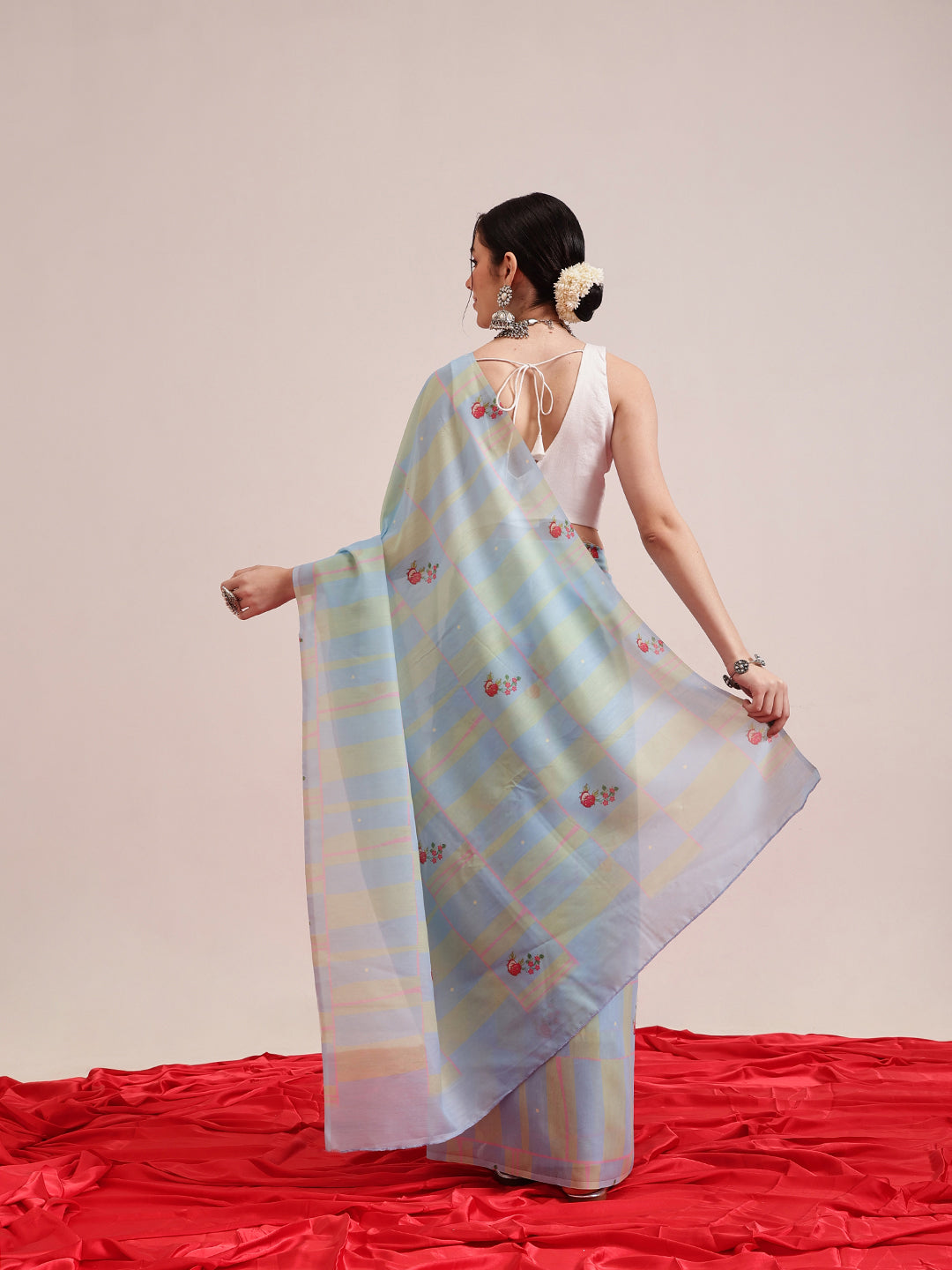 Hiral Fashion Blue Bollywood Mul Cotton Abstract Digital Printed Saree | Swadesiicart