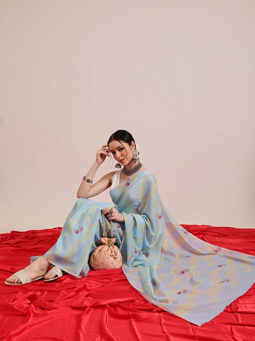 Hiral Fashion Blue Bollywood Mul Cotton Abstract Digital Printed Saree | Swadesiicart