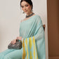 Hiral Fashion Teal Bollywood Mul Cotton Abstract Digital Printed Saree | Swadesiicart