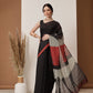Hiral Fashion Black Bollywood Mul Cotton Stripes Digital Printed Saree | Swadesiicart