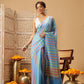 Hiral Fashion Blue Bollywood Mul Cotton Lahariya Digital Printed Saree | Swadesiicart