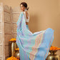 Hiral Fashion Blue Bollywood Mul Cotton Lahariya Digital Printed Saree | Swadesiicart