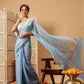 Hiral Fashion Blue Bollywood Mul Cotton Lahariya Digital Printed Saree | Swadesiicart