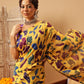 Hiral Fashion Yellow Bollywood Mul Cotton Floral Digital Printed Saree | Swadesiicart
