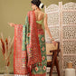 Green Silk Blend Digital Print Ikkat Saree with Unstitched Blouse - Hiral Fashion | Swadesiicart