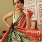 Green Silk Blend Digital Print Ikkat Saree with Unstitched Blouse - Hiral Fashion | Swadesiicart