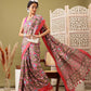 Olive Silk Blend Digital Print Ikkat Saree with Unstitched Blouse - Hiral Fashion | Swadesiicart