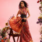 Maroon Silk Blend Digital Print Ikkat Saree with Unstitched Blouse - Hiral Fashion | Swadesiicart