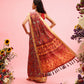 Maroon Silk Blend Digital Print Ikkat Saree with Unstitched Blouse - Hiral Fashion | Swadesiicart
