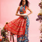 Turquoise Silk Blend Digital Print Ikkat Saree with Unstitched Blouse - Hiral Fashion | Swadesiicart