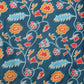 Turquoise Silk Blend Digital Print Ikkat Saree with Unstitched Blouse - Hiral Fashion | Swadesiicart