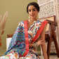 White Silk Blend Digital Print Ikkat Saree with Unstitched Blouse - Hiral Fashion | Swadesiicart