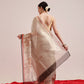 Hiral Fashion Beige Banarasi Cotton Silk Pichwai Digital Printed Saree | Swadesiicart