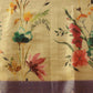 Hiral Fashion Beige Banarasi Tissue Silk Floral Digital Printed Saree | Swadesiicart