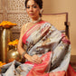 Hiral Fashion Grey Banarasi Tissue Silk Floral Digital Printed Saree | Swadesiicart