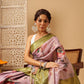 Hiral Fashion Lavender Banarasi Tissue Silk Floral Digital Printed Saree | Swadesiicart