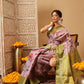 Hiral Fashion Lavender Banarasi Tissue Silk Floral Digital Printed Saree | Swadesiicart