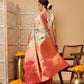 Hiral Fashion Olive Banarasi Tissue Silk Floral Digital Printed Saree | Swadesiicart