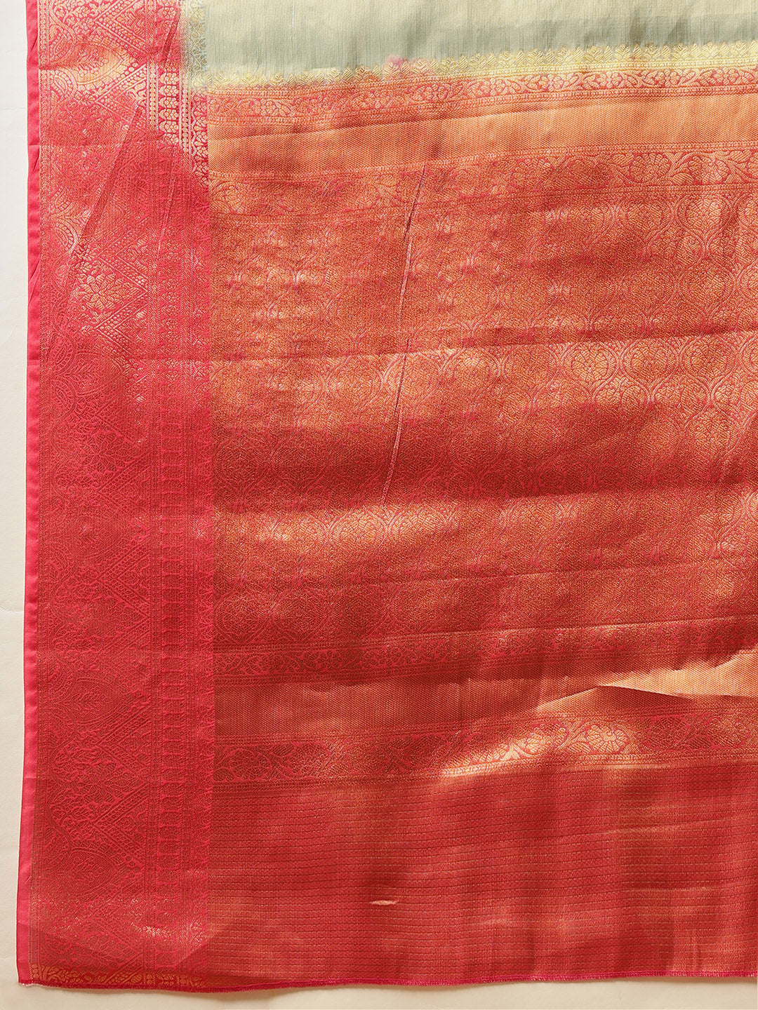 Hiral Fashion Olive Banarasi Tissue Silk Floral Digital Printed Saree | Swadesiicart