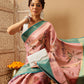 Hiral Fashion Pink Banarasi Tissue Silk Floral Digital Printed Saree | Swadesiicart
