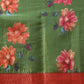 Hiral Fashion Green Banarasi Tissue Silk Floral Digital Printed Saree | Swadesiicart