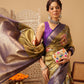 Hiral Fashion Olive Banarasi Tissue Silk Floral Digital Printed Saree | Swadesiicart