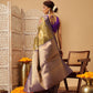 Hiral Fashion Olive Banarasi Tissue Silk Floral Digital Printed Saree | Swadesiicart
