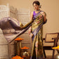 Hiral Fashion Olive Banarasi Tissue Silk Floral Digital Printed Saree | Swadesiicart
