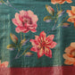 Hiral Fashion Teal Banarasi Tissue Silk Floral Digital Printed Saree | Swadesiicart