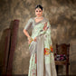 Green Art Silk Printed Floral Saree with Unstitched Blouse - Hiral Fashion | Swadesiicart