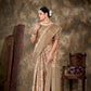Beige Art Silk Printed Floral Saree with Unstitched Blouse - Hiral Fashion | Swadesiicart