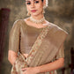 Beige Art Silk Printed Floral Saree with Unstitched Blouse - Hiral Fashion | Swadesiicart
