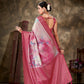 Pink Art Silk Printed Floral Saree with Unstitched Blouse - Hiral Fashion | Swadesiicart