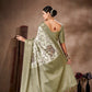 Olive Art Silk Printed Floral Saree with Unstitched Blouse - Hiral Fashion | Swadesiicart