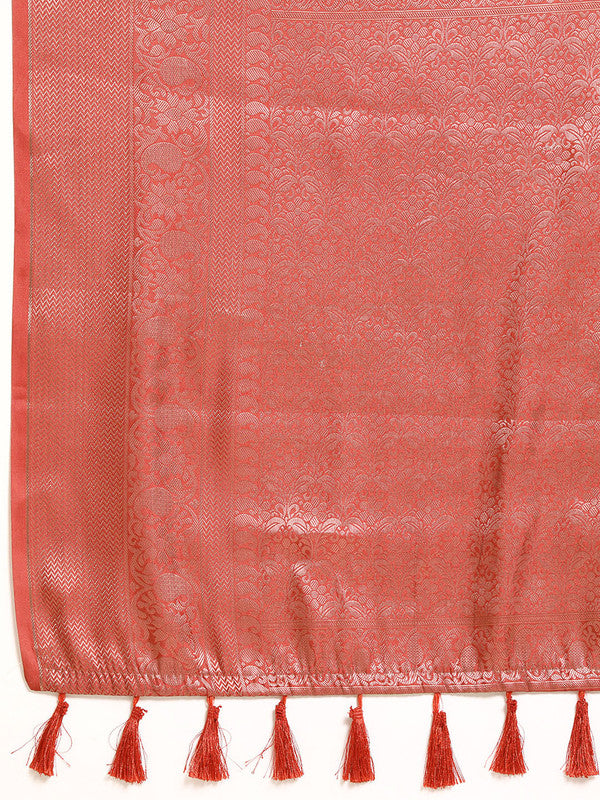 Multicolor Art Silk Woven Zari Design Floral Saree with Unstitched Blouse - Hiral Fashion | Swadesiicart