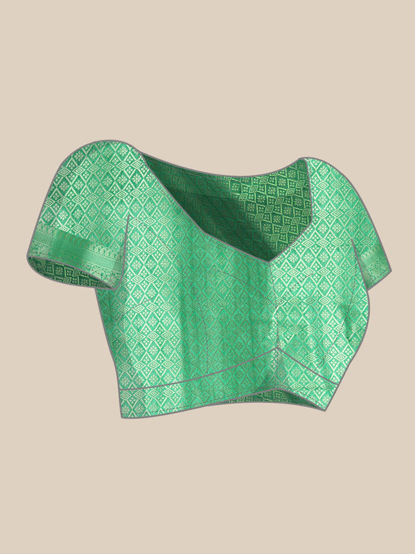 Multicolor Art Silk Woven Zari Design Floral Saree with Unstitched Blouse - Hiral Fashion | Swadesiicart