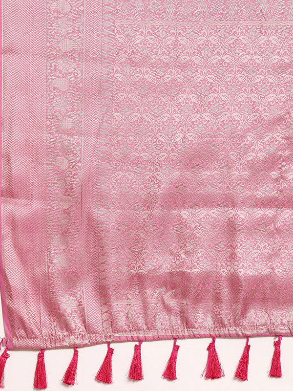 Multicolor Art Silk Woven Zari Design Floral Saree with Unstitched Blouse - Hiral Fashion | Swadesiicart