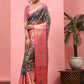 Brown Art Silk Digital Print Floral Saree with Unstitched Blouse - Hiral Fashion | Swadesiicart