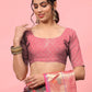 Brown Art Silk Digital Print Floral Saree with Unstitched Blouse - Hiral Fashion | Swadesiicart