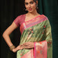 Green Art Silk Digital Print Floral Saree with Unstitched Blouse - Hiral Fashion | Swadesiicart