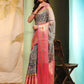Gray Art Silk Digital Print Floral Saree with Unstitched Blouse - Hiral Fashion | Swadesiicart