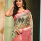Multicolor Art Silk Digital Print Floral Saree with Unstitched Blouse - Hiral Fashion | Swadesiicart